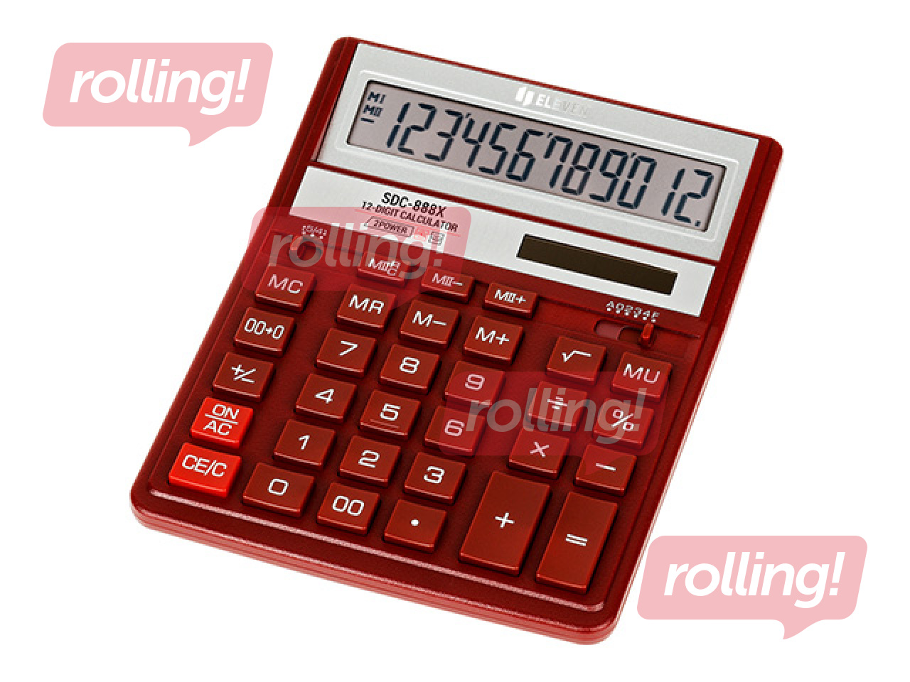 Calculator Eleven SDC-888 XRD, red