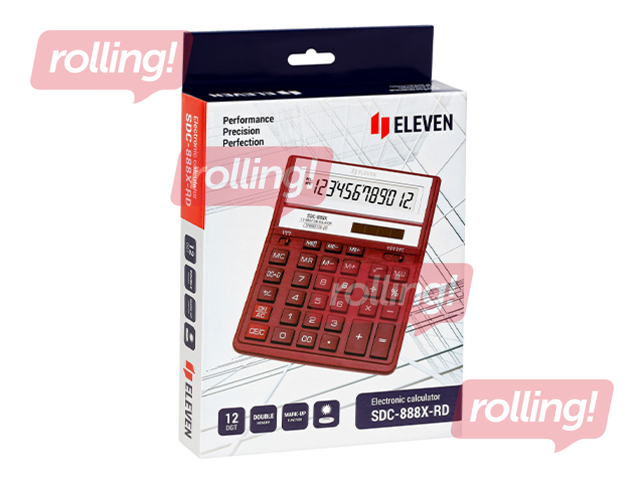 Kalkulaator Eleven SDC-888 XRD, punane