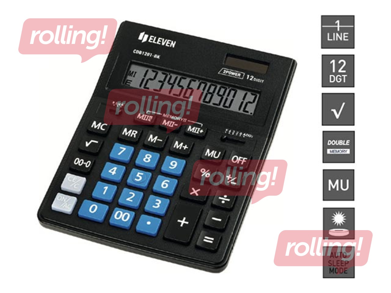 Kalkulators Eleven CDB-1201BK/BL