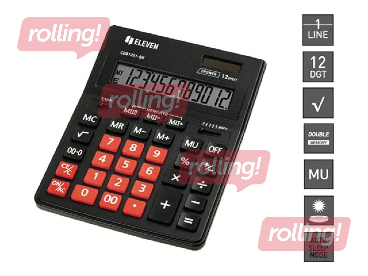 Calculator Eleven CDB-1201BK/RD