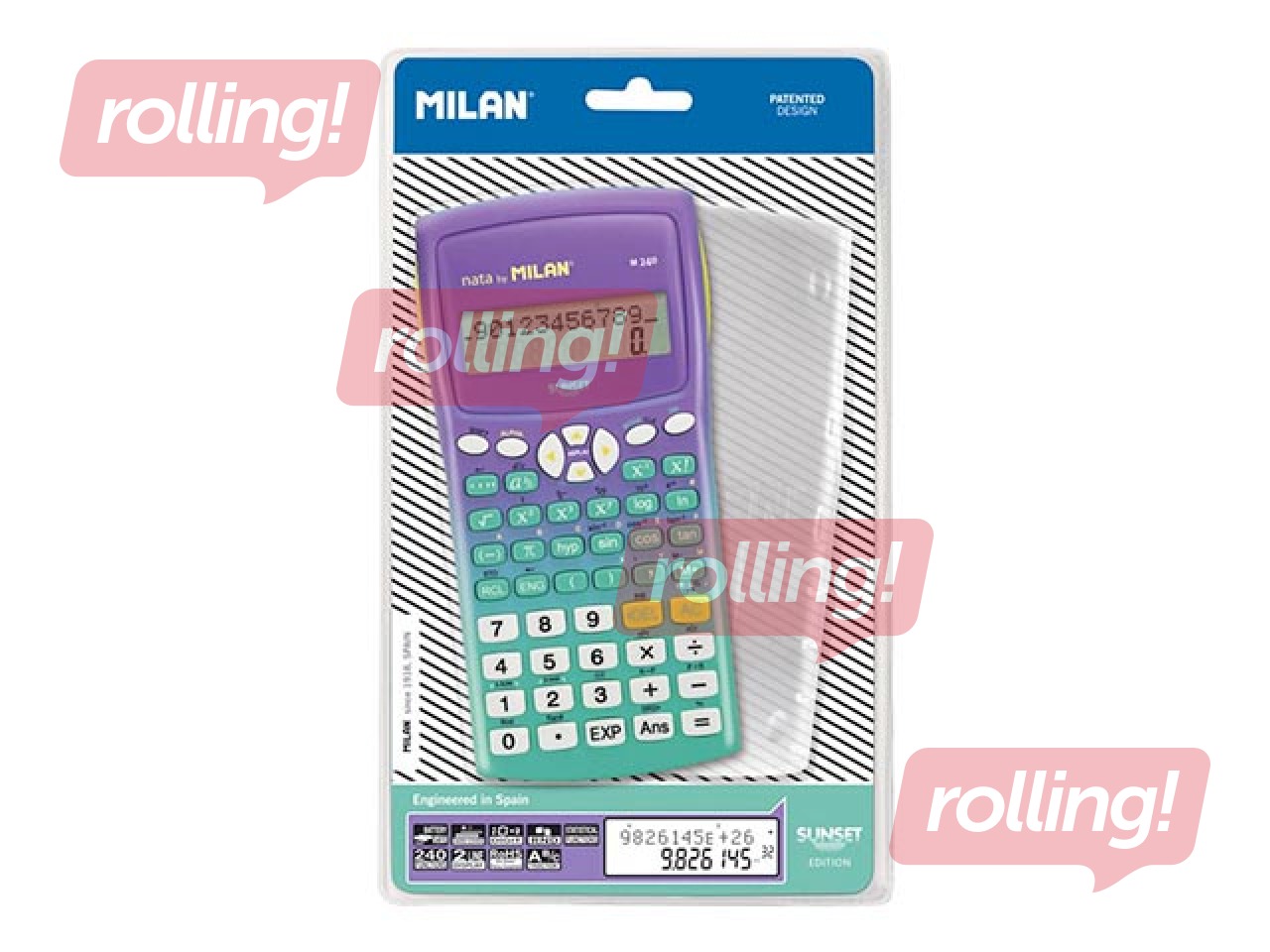 Kalkulators Milan M240 Sunset, 240 funkcijas