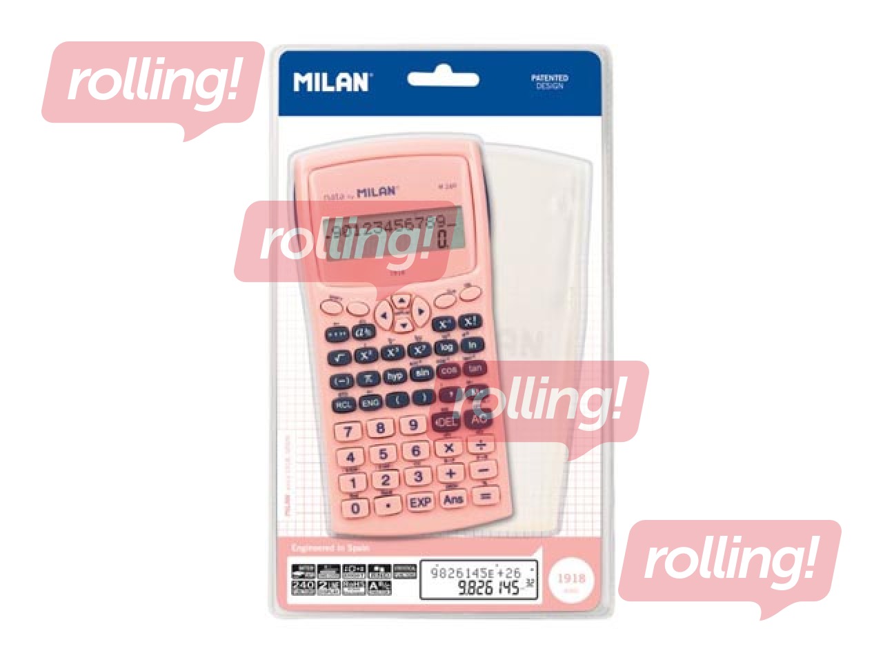 Kalkulaator Milan, M240 1918, 240 funktsiooni, roosa