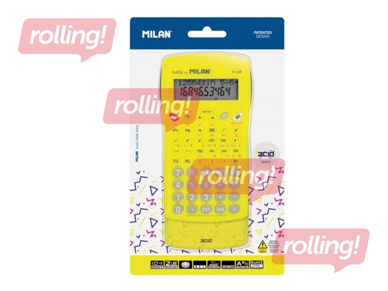 Kalkulaator Milan, M228 Acid, 228 funktsiooni, kollane