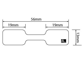 Zebra 8000D Jewellery label 56 x 13mm, Polypropylene (without flaps) - 3510 labels in roll, 6 rolls