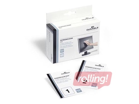 Ekraanipuhastuslapid DURABLE Screenclean Duo, 10 tk/pakis