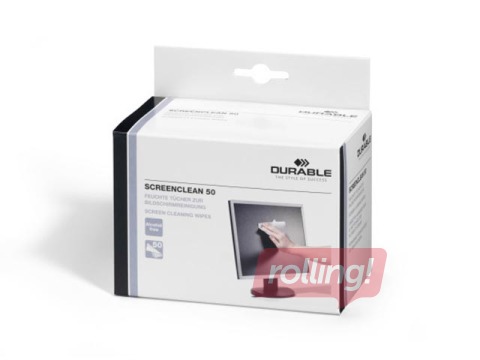 Monitoru tīrīšanas komplekts DURABLE Screenclean, 50 gab.