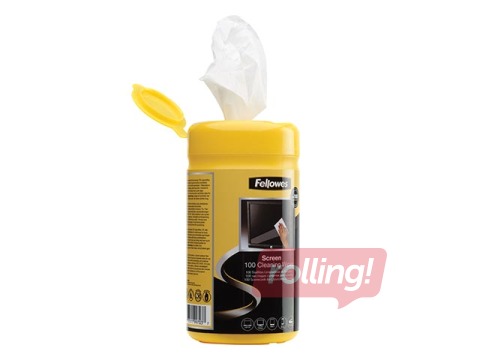 Monitoru tīrīšanas salvetes Fellowes, 100 gab.