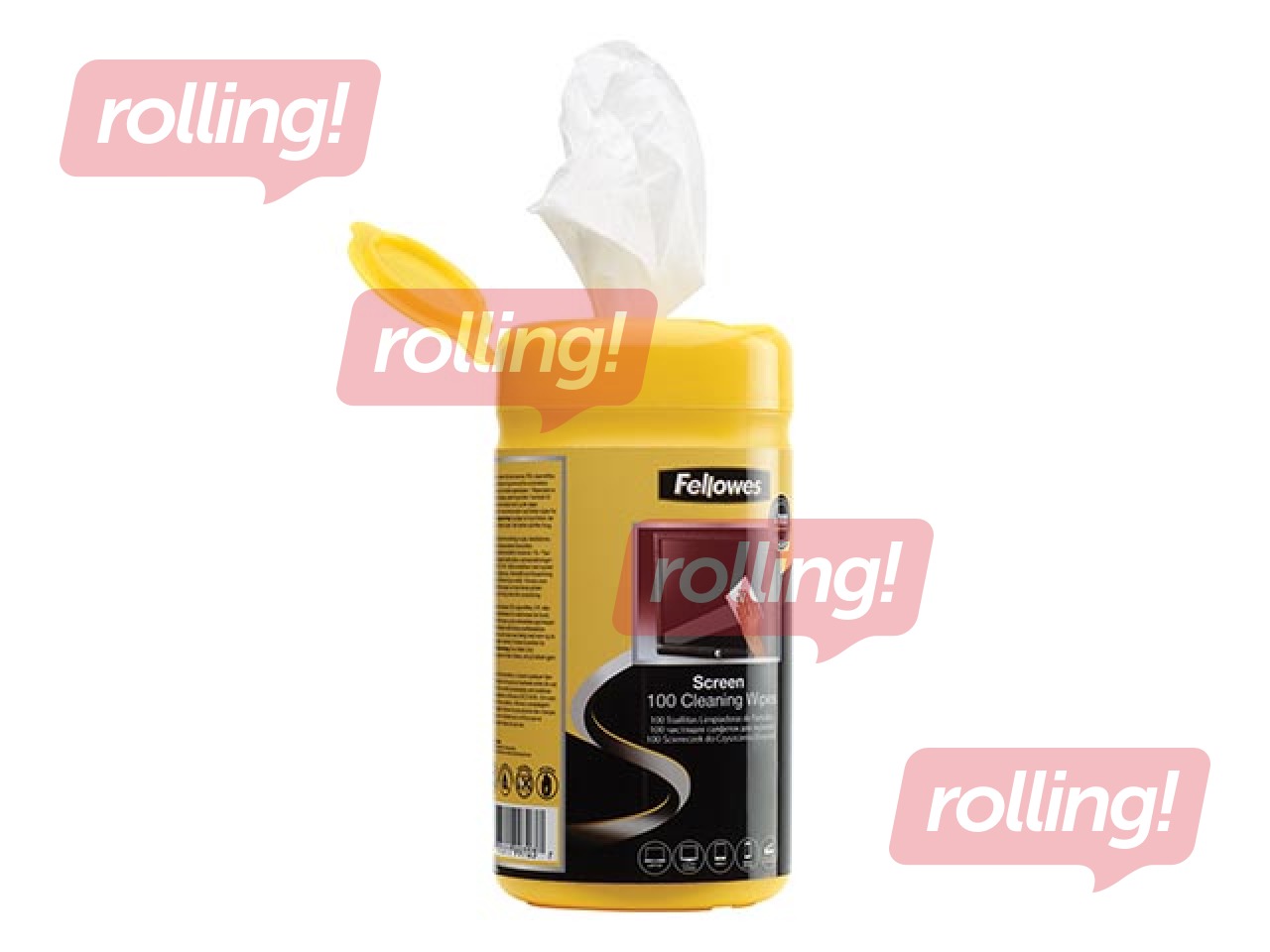 Monitoru tīrīšanas salvetes Fellowes, 100 gab.