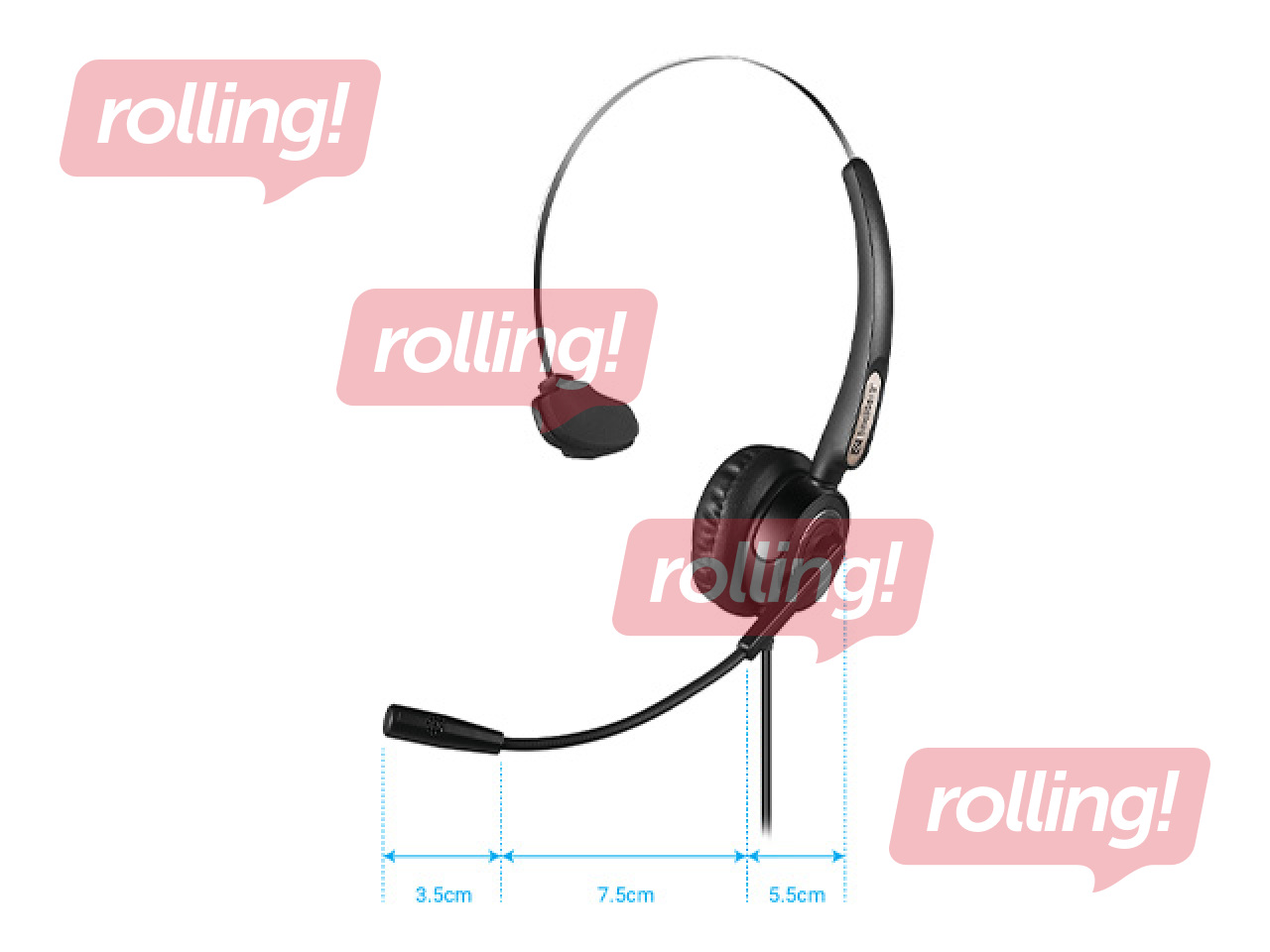 Austiņas ar mikrofonu Sandberg USB Office Headset Mono, melnas