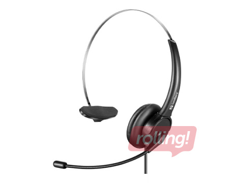Austiņas ar mikrofonu Sandberg USB Office Headset Mono, melnas