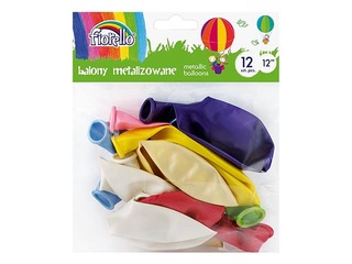 Balloons, assorted metal colours, 12 pcs.