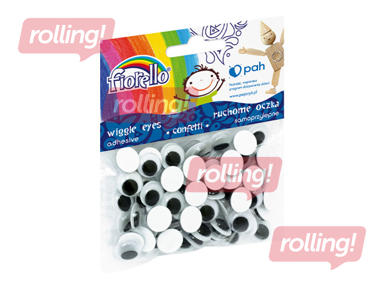 Moving eyes, Fiorello, 12 mm, 80 pcs, self-adhesive