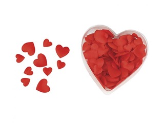 Satiinist südamed, punane, 100 tk.