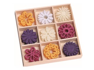 Set of felt ornaments Flowers 2, 45 pcs.