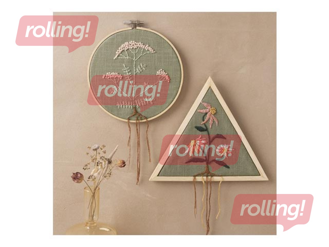 SALE Tikandikomplekt, hallikasroheline