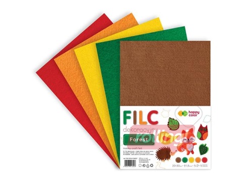 Vilt Happy Color 20x30cm, 150g/m², Forest, 5 lehte