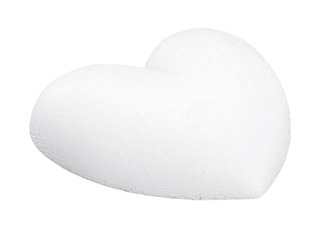 Polystyrene half-heart, 9cm