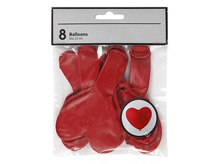 Balloons-Hearts, red, 8 pcs.