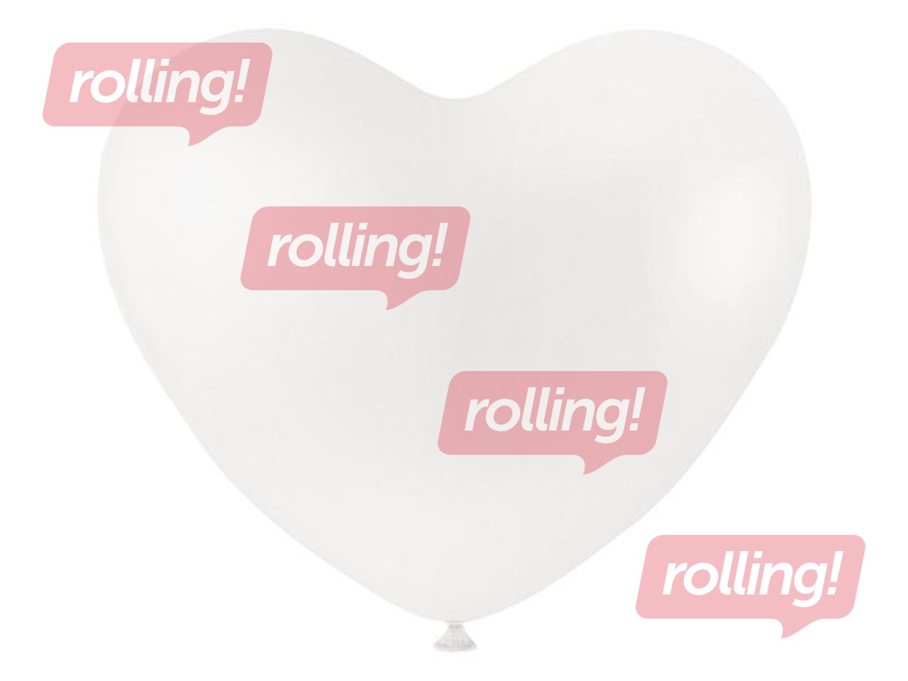 Balloons-Hearts, white, 8 pcs.