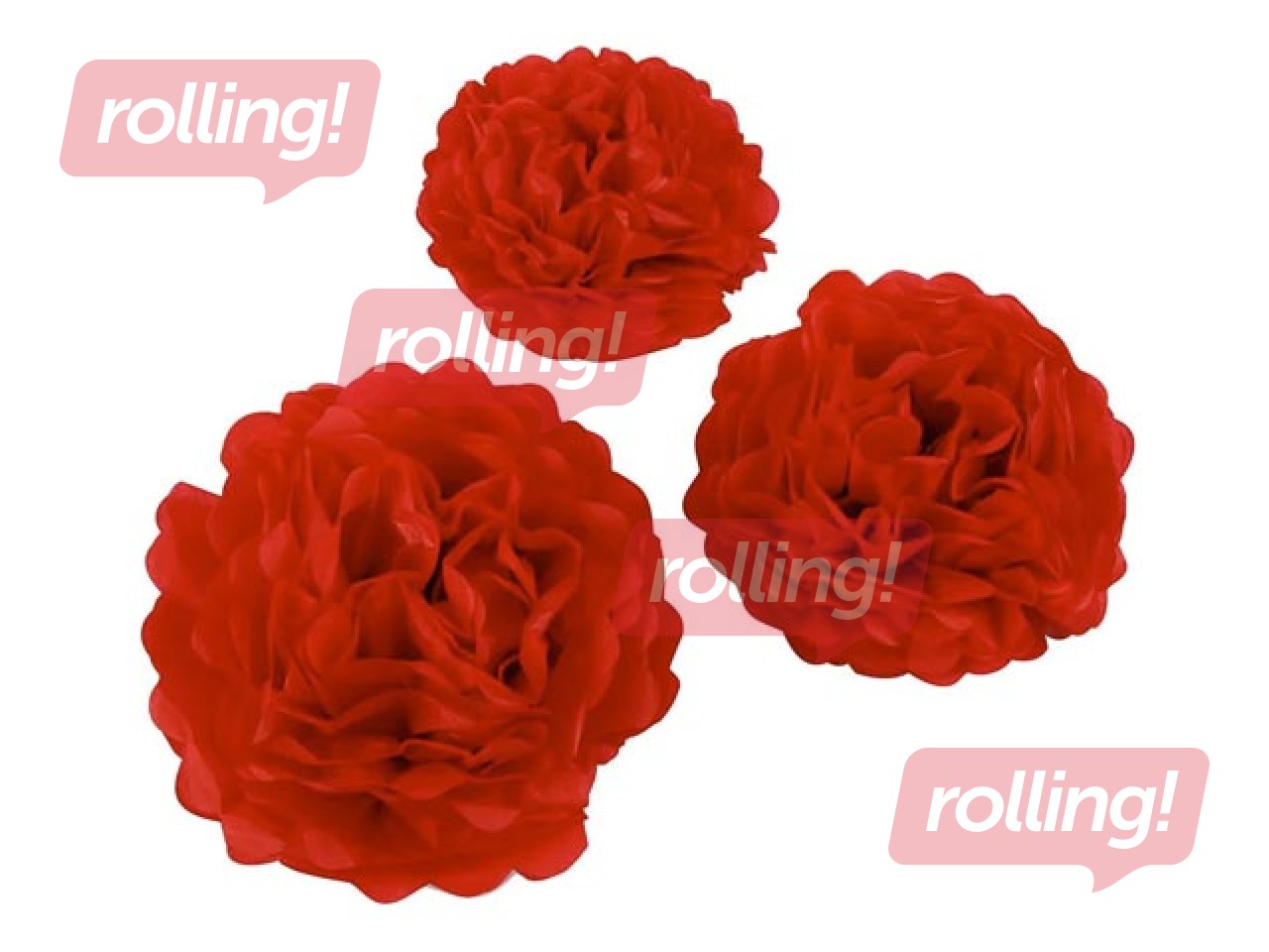 Paberlilled, punane, 3 tk.