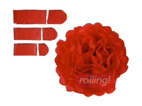 Tissue pompons, red, 3 pcs.