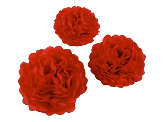 Tissue pompons, red, 3 pcs.