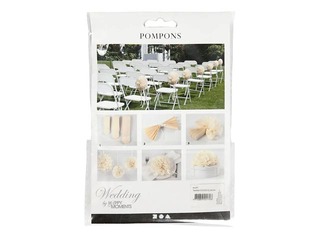 Zīdpapīra pomponi, balti, 3 gab.