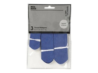 Tissue pompons, dark blue, 3 pcs.