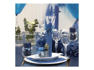 Tissue pompons, dark blue, 3 pcs.