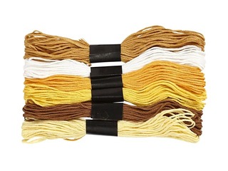 Embroidery floss, golden, 6 pcs.