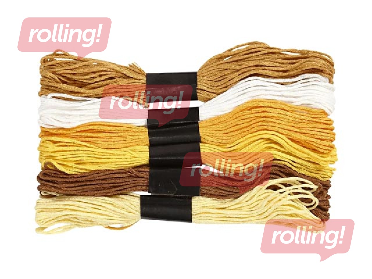 Izšūšanas diegi, dzelteni toņi, 6 gab.