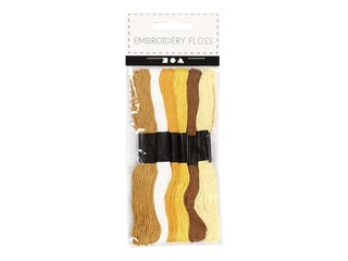 Izšūšanas diegi, dzelteni toņi, 6 gab.