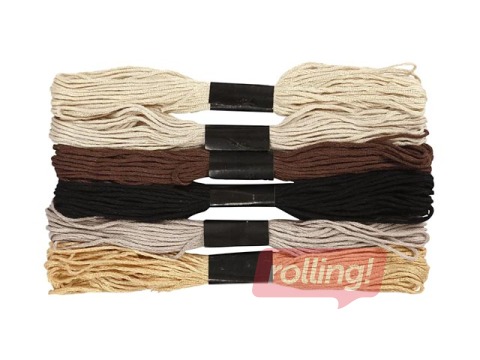 Tikkimisniit, naturaalsed värvid, 6 tk.