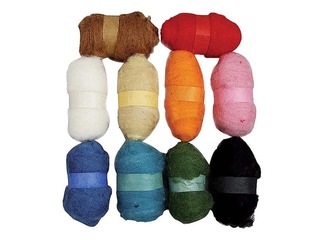 Carded wool, 25g x 10 pcs.