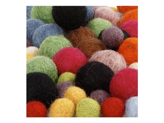 Felt balls, 10-20 mm, 52 pcs., assorted colours