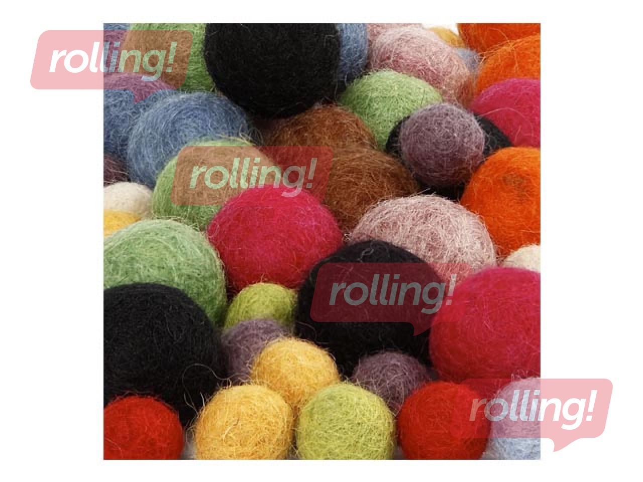 Felt balls, 10-20 mm, 52 pcs., assorted colours