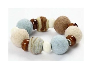 Felt balls, 10-20 mm, 52 pcs., assorted colours