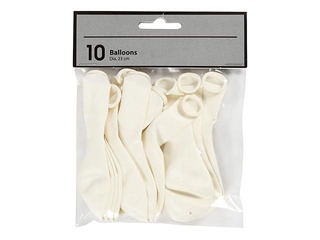 Balloons, white, 10 pcs.