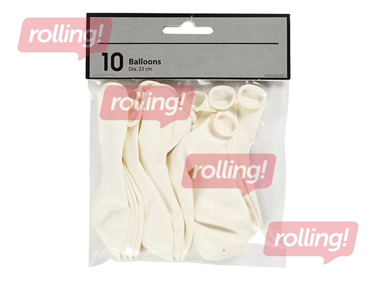 Balloons, white, 10 pcs.