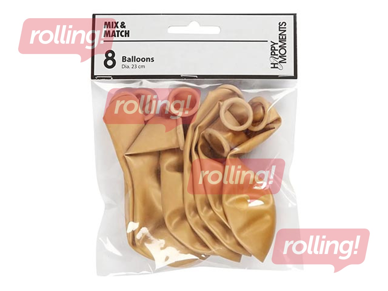 Balloons, gold, 8 pcs.