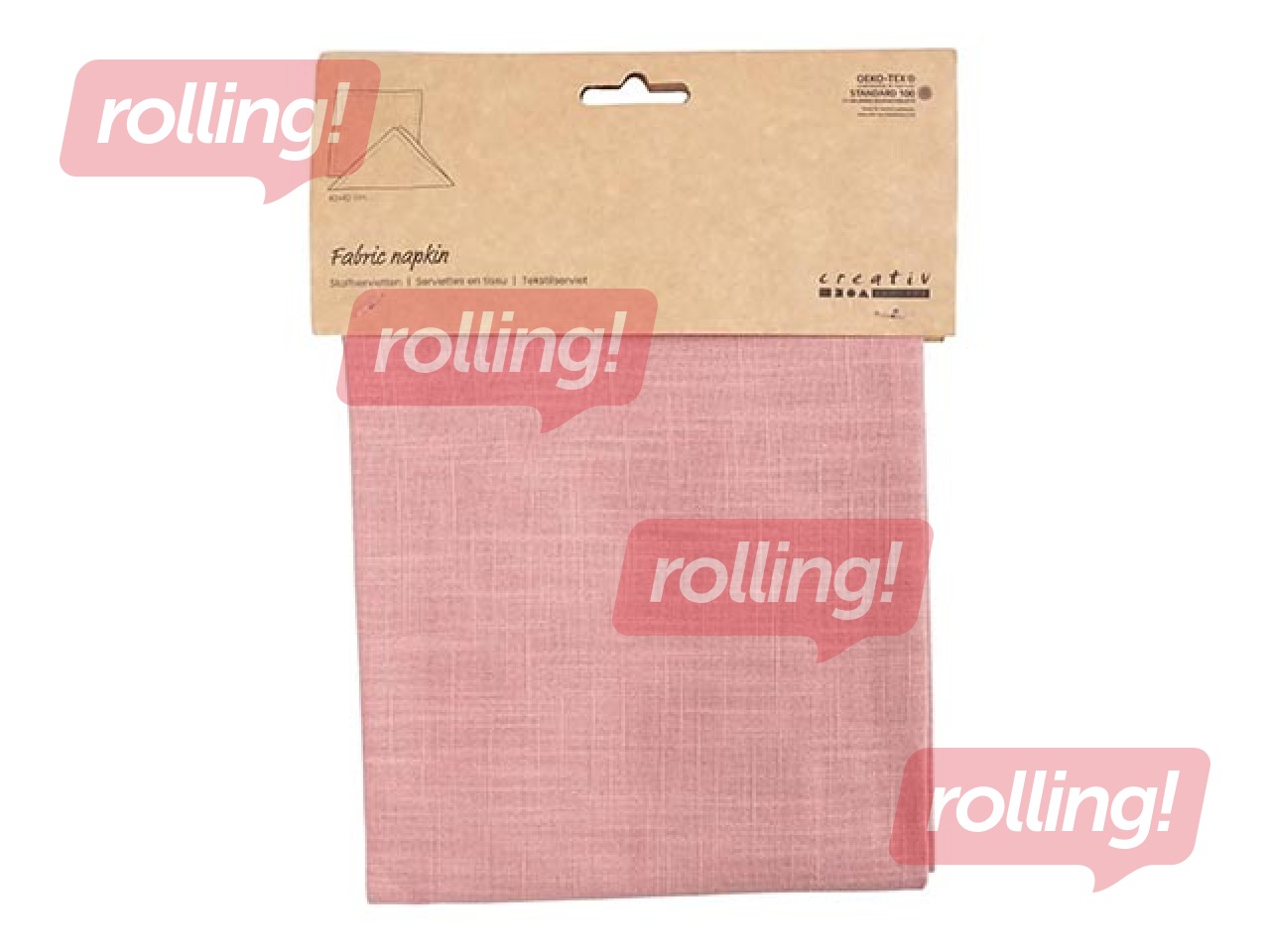 Kangast salvrätik 42 x 42 cm, 2 tk, roosa