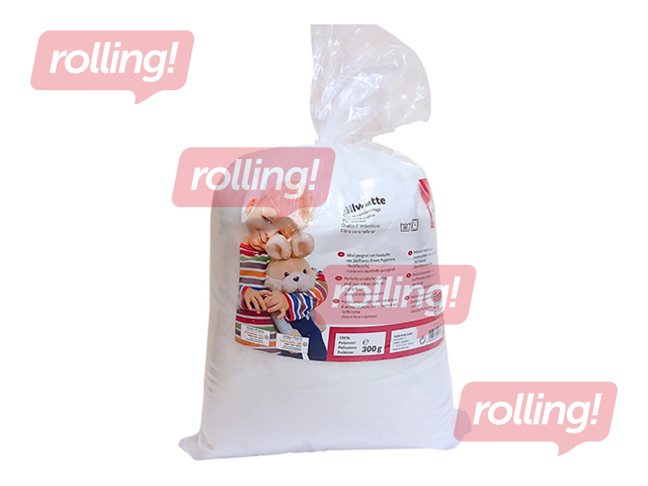 Pehmete mänguasjade täidis, väga kohev, helvestena, 100% polüester, 300g