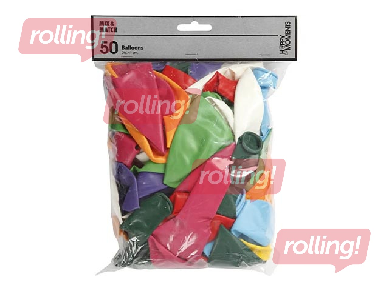 Balloons, assorted colours, 50 pcs.