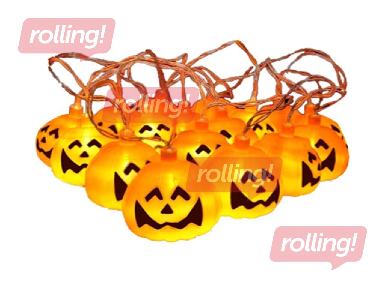Halloween LED Light Decoration Springos, Pumpkin Balls, 20 LEDs, 3m