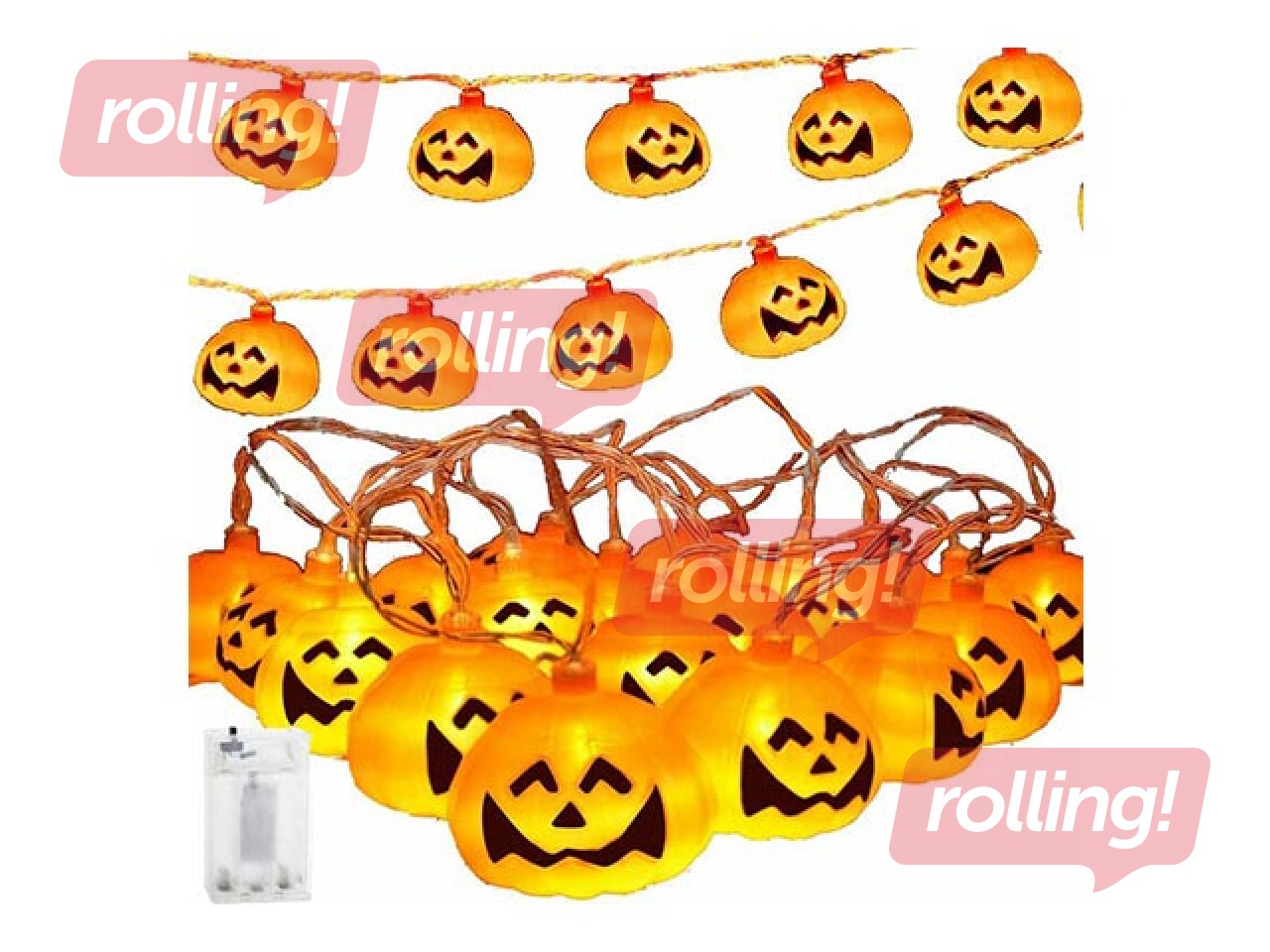 Halloweeni LED valgusega kaunistus Springos, kõrvitsapallid, 20 LED-i, 3m