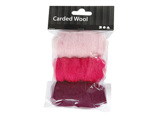 Viltimiseks mõeldud vill, roosad toonid, 3×10g