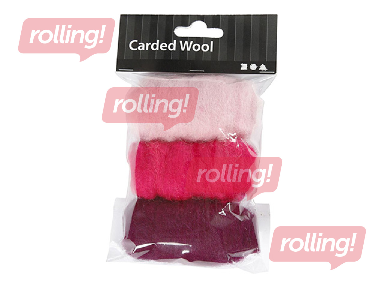 Viltimiseks mõeldud vill, roosad toonid, 3×10g