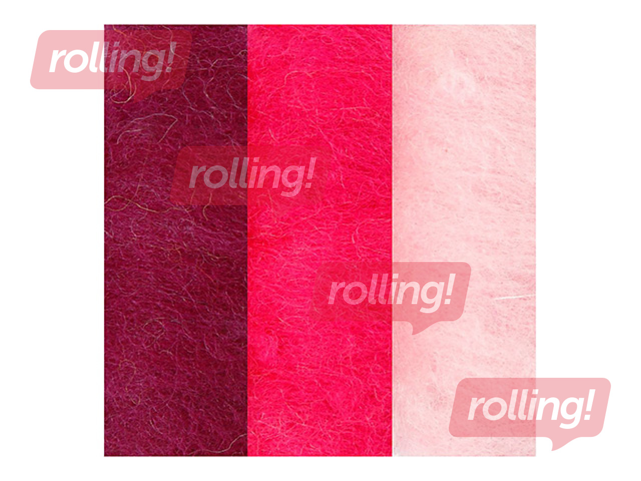 Wool for felting, shades of pink, 3×10g