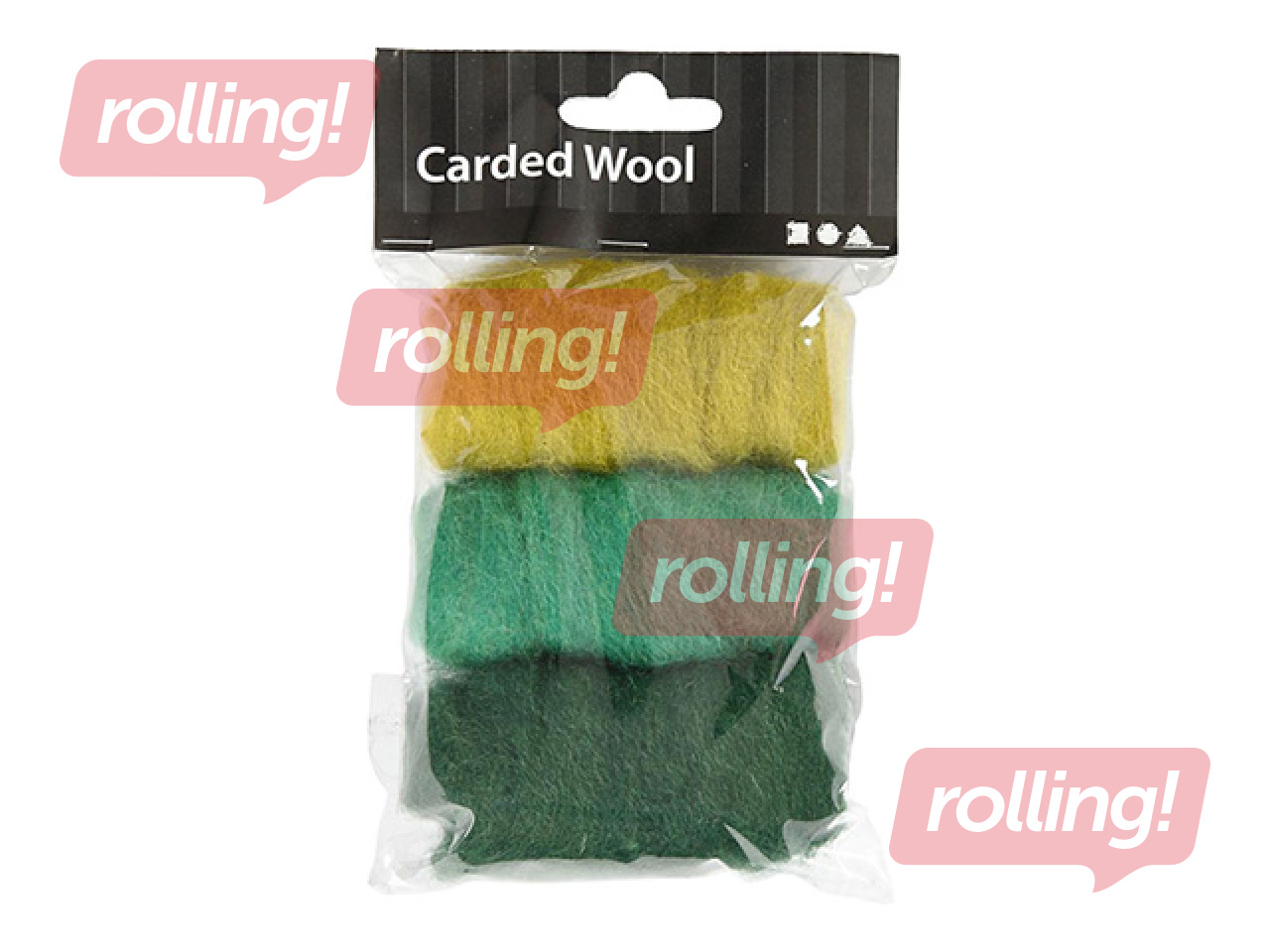 Viltimiseks mõeldud vill, rohelised toonid, 3×10g