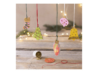 SALE Jõulukuuse kaunistused, puidust, 90 tk.